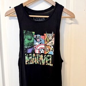 Marvel Superhero Black Graphic Tank Top NWOT
